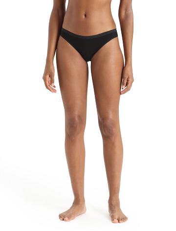 Bielizny Icebreaker Merino Siren Bikini Briefs Damskie Czarne | PL 1224FDNM